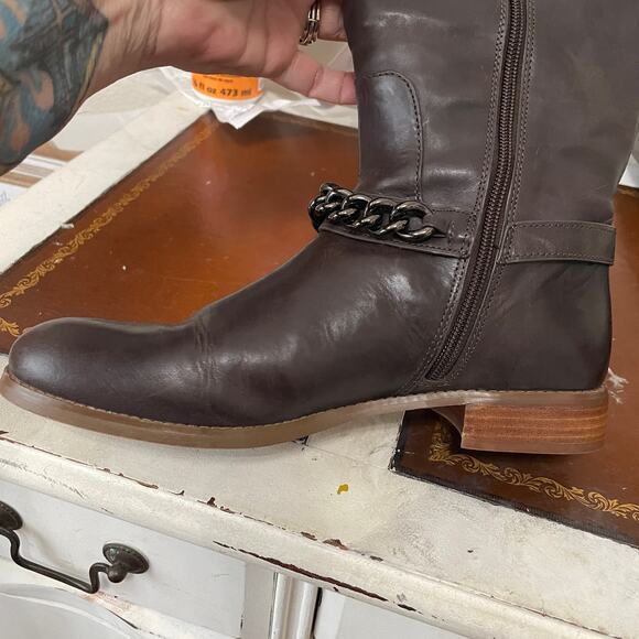 Coach Dark Brown Heeled Boots - Picture 6 of 16